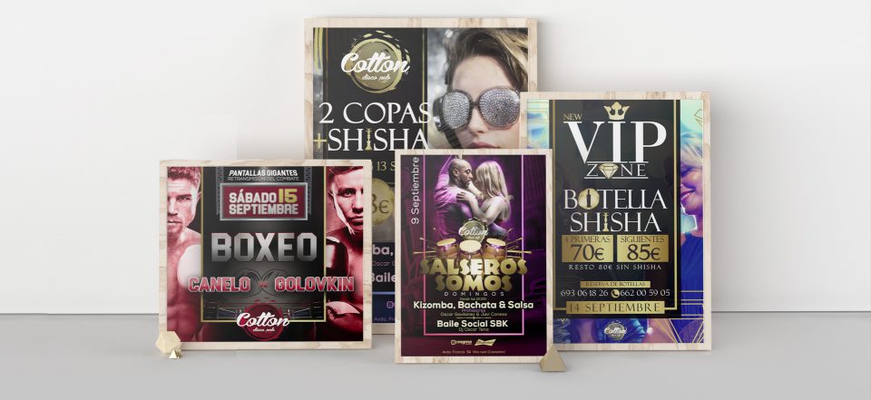 Cartelería para discoteca pub cotton en vila-real